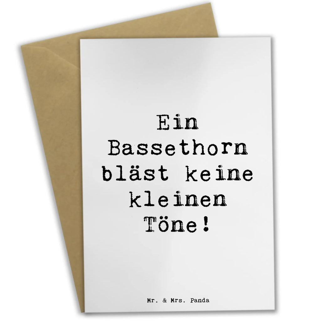 Grußkarte Spruch Ein Bassethorn bläst keine kleinen Töne! Einladungskarte, Karte, Grußkarte, Glückwunschkarte, Hochzeitskarte, Klappkarte, Ansichtskarten, Geburtstagskarte, Instrumente, Geschenke Musiker, Musikliebhaber