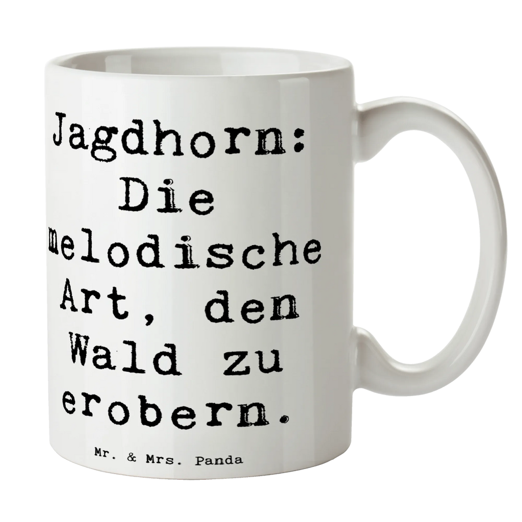 Tasse Spruch Jagdhorn Magie Bürotasse, Porzellantasse, Keramiktasse, Tasse mit Motiven, Tasse, Geschenktasse, Teetasse, Tasse mit Zitaten, Kaffeetasse, Instrumente, Geschenke Musiker, Musikliebhaber
