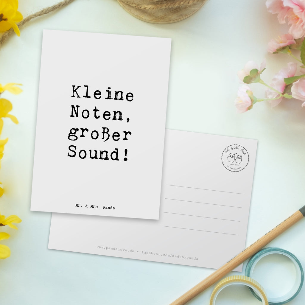 Postcard Saying Kleine Noten, großer Sound! Ansichtskarten, Ansichtskarte, Karte, Einladungskarte, Geschenkkarte, Einladung, Dankeskarte, Geburtstagskarte, Einladungskarten Geburtstag, Postkarte, Grußkarte, Einladung Geburtstag, Instrumente, Geschenke Musiker, Musikliebhaber