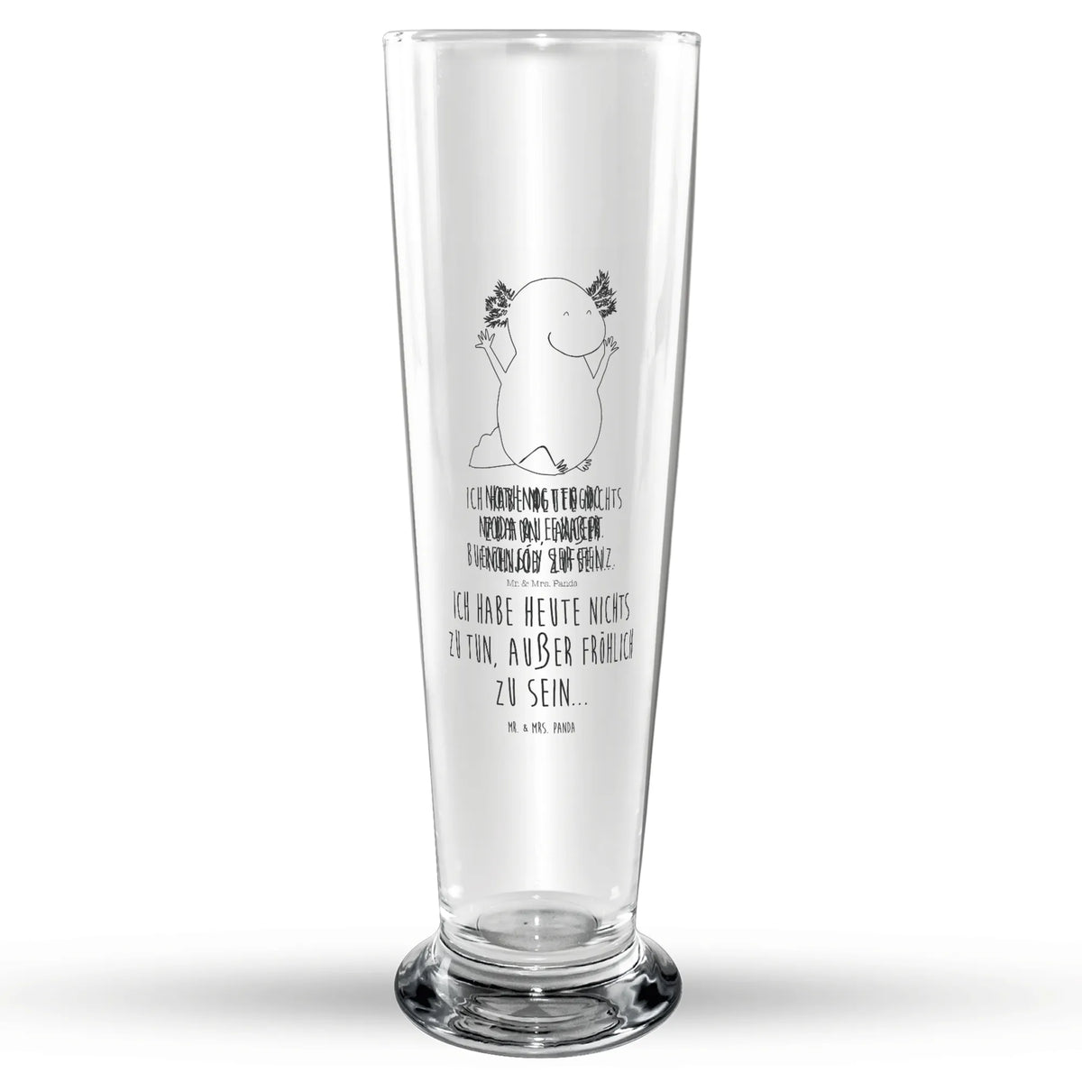 Bierglas Axolotl Hurra Bier Glas, Bierbecher, Glasbecher, Bierglas, Trinkglas, Glasbierglas, Axolotl, Molch, Schwanzlurch, Spaß, Zufriedenheit, Freude, Fröhlich, Lurch, Lurche, Motivation, Axolot
