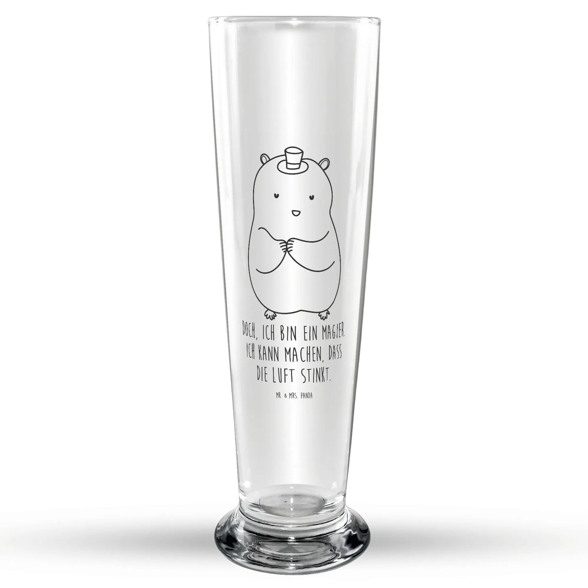 Bierglas Hamster Hut Glasbecher, Bierglas, Bier Glas, Glasbierglas, Trinkglas, Bierbecher, Lustige Sprüche, Tiere, Tiermotive, Gute Laune, Hut, Zylinder, Zauberer, Hamster, Magier, Zwerghamster