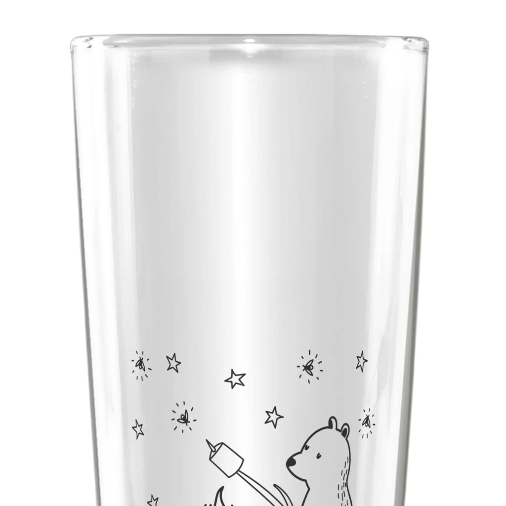 Personalized Beer Glass Bear & Ladybird campfire bear, teddy, teddy bear, cuddly toy, Campfire