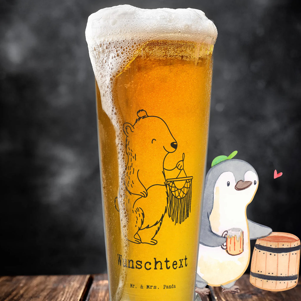Personalisiertes Bierglas Bär Makramee, Basteln, personalisiertes Glas