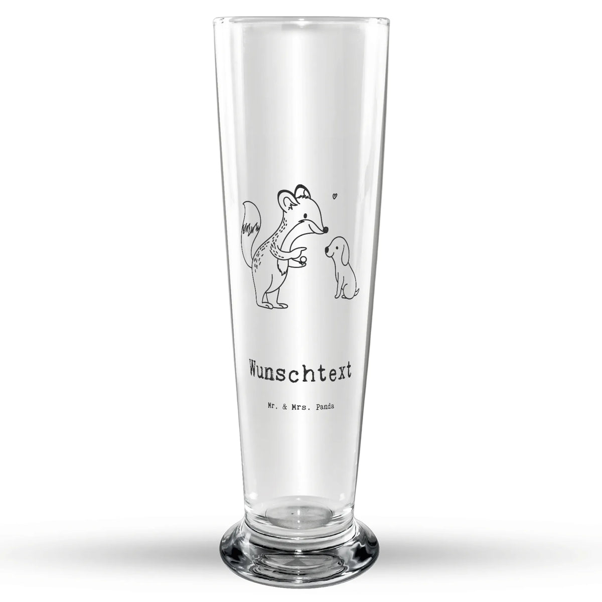 Personalisiertes Bierglas Fuchs Hundetraining