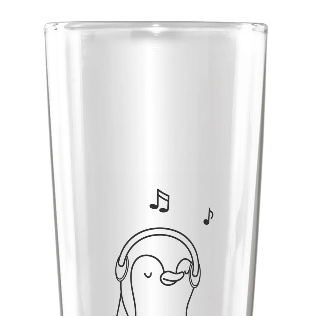 Personalized Beer Glass penguin listen to music Gift, sport, hobby, giving, thank you, award, profit, athlete, favorite song, listening to music