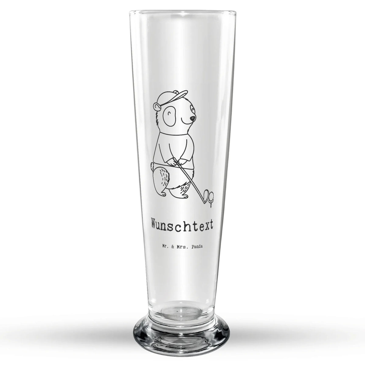 Personalized Beer Glass panda golfing Gift, sport, hobby, giving, thank you, award, profit, athlete, play golf, golf course, golf club, Golf, golf tournament