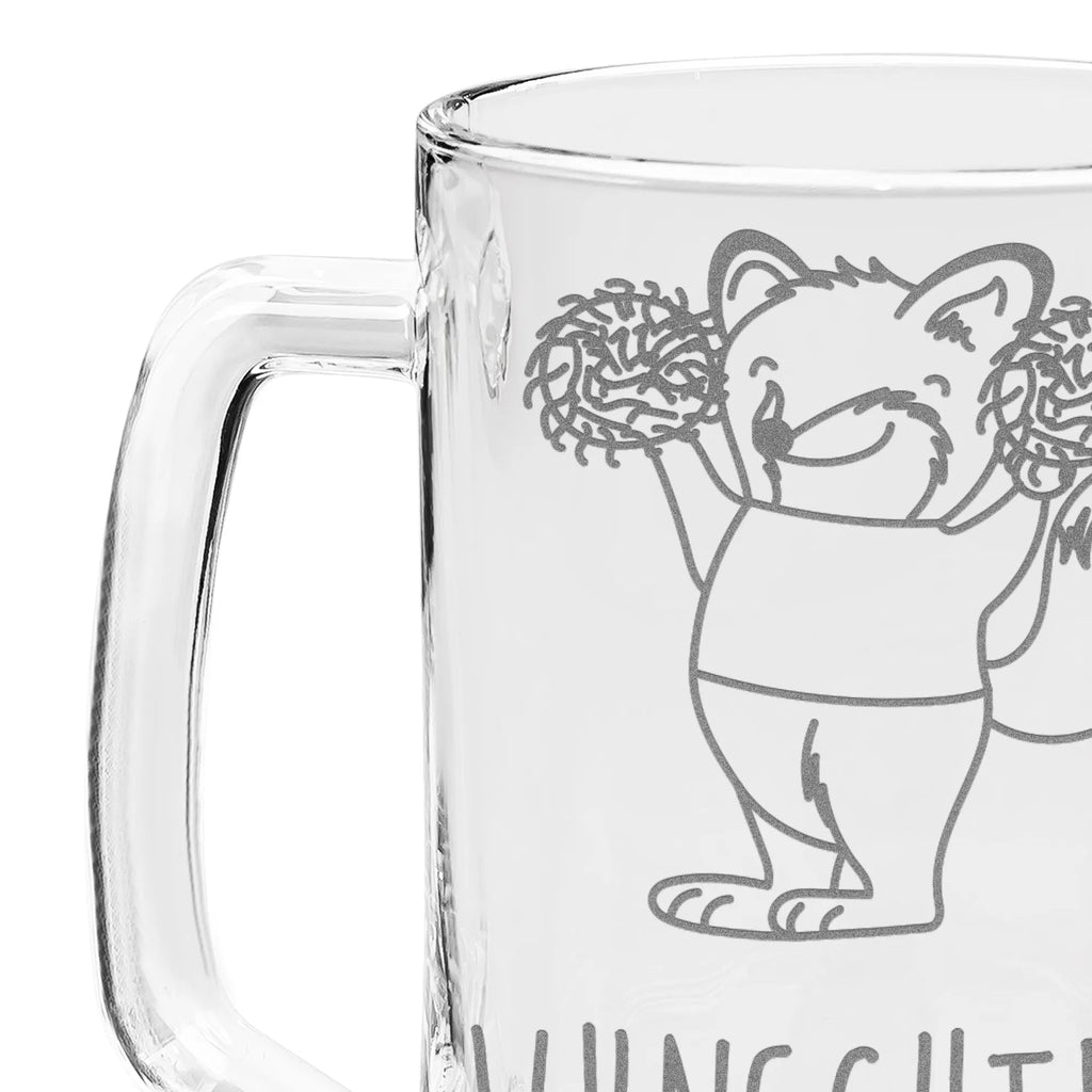 Personalized Engraved Beer Mug Fox cheerleader Gift, sport, hobby, giving, thank you, award, profit, athlete, Gymnastics, Tournaments, Cheerleader, Turn Club, Cheerleading