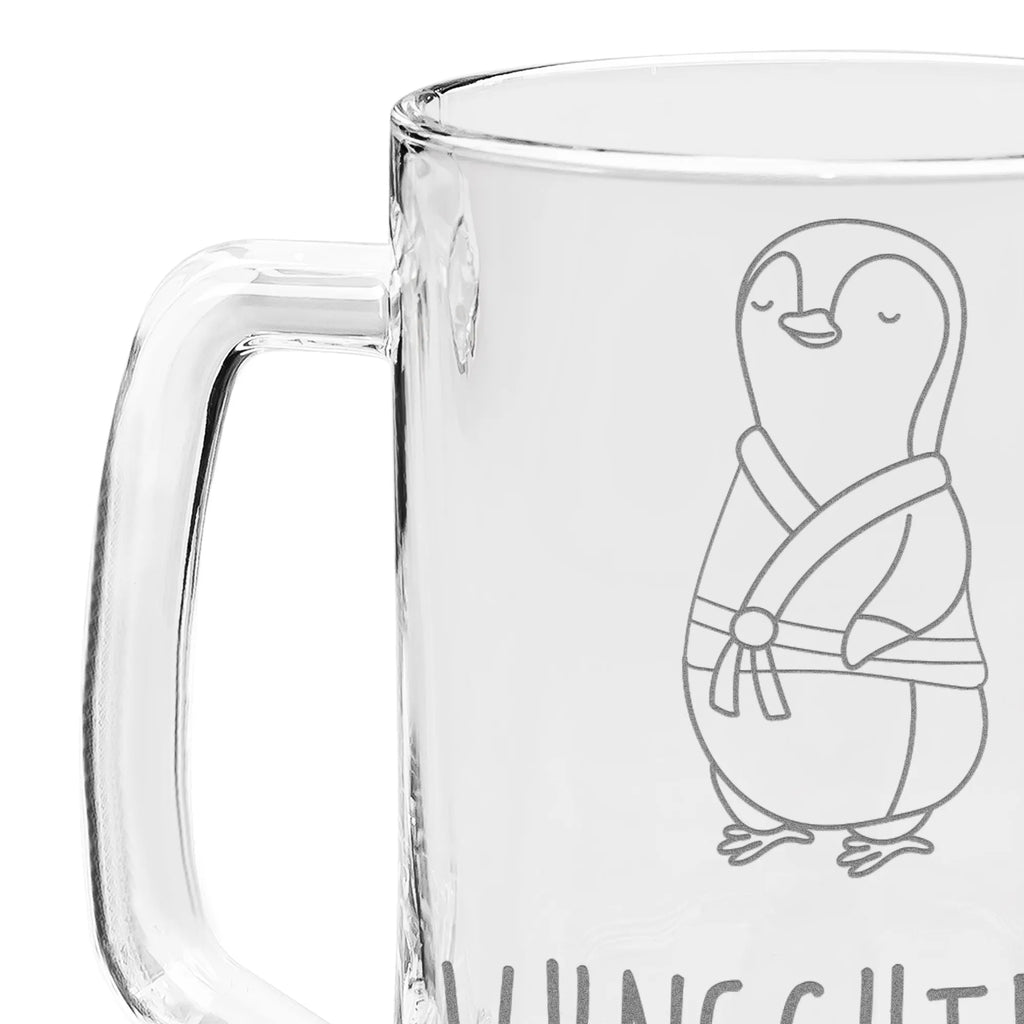 Personalized Engraved Beer Mug penguin karate Gift, sport, hobby, giving, thank you, award, profit, athlete, Karate, karate club, self defense, martial arts