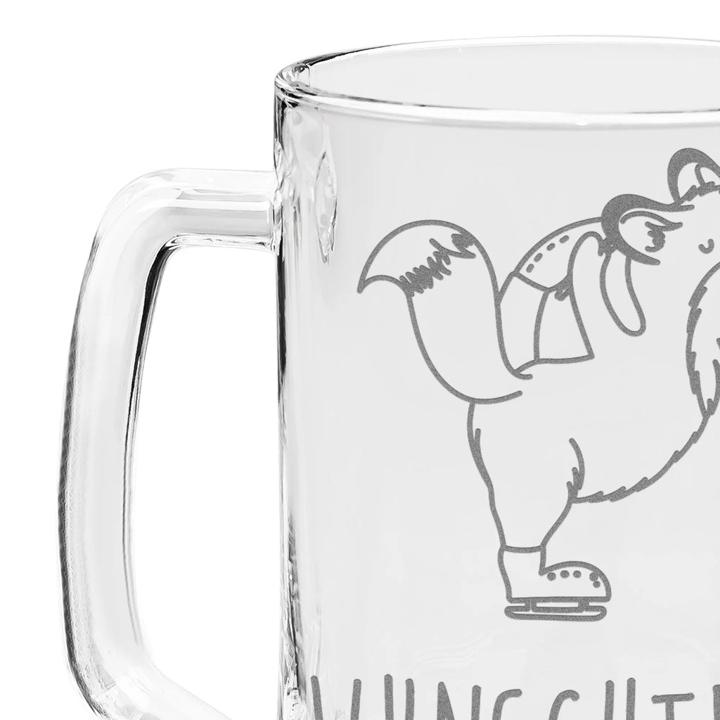 Personalized Engraved Beer Mug Fox figure skater Gift, sport, hobby, giving, thank you, award, profit, athlete, figure skater, Figure skater, ice art