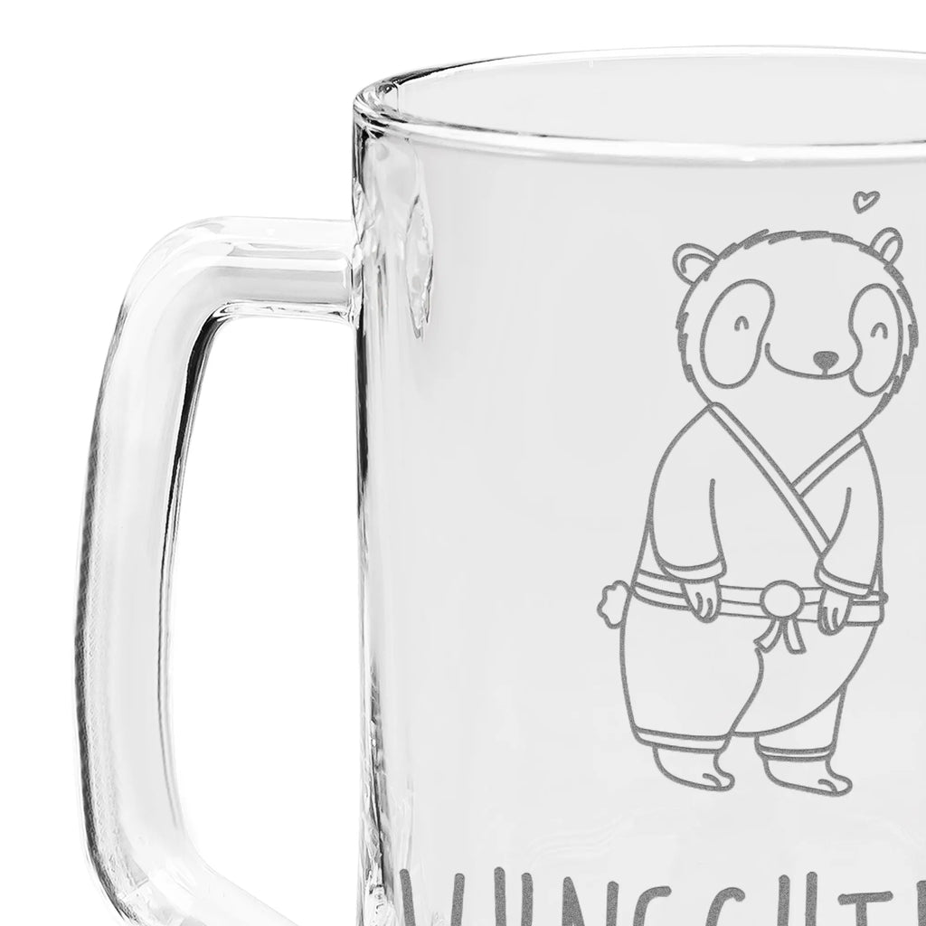 Personalized Engraved Beer Mug panda Jiu Jitsu Gift, sport, hobby, giving, thank you, award, profit, athlete, Jiu Jitsu, Japanese martial art, self defense