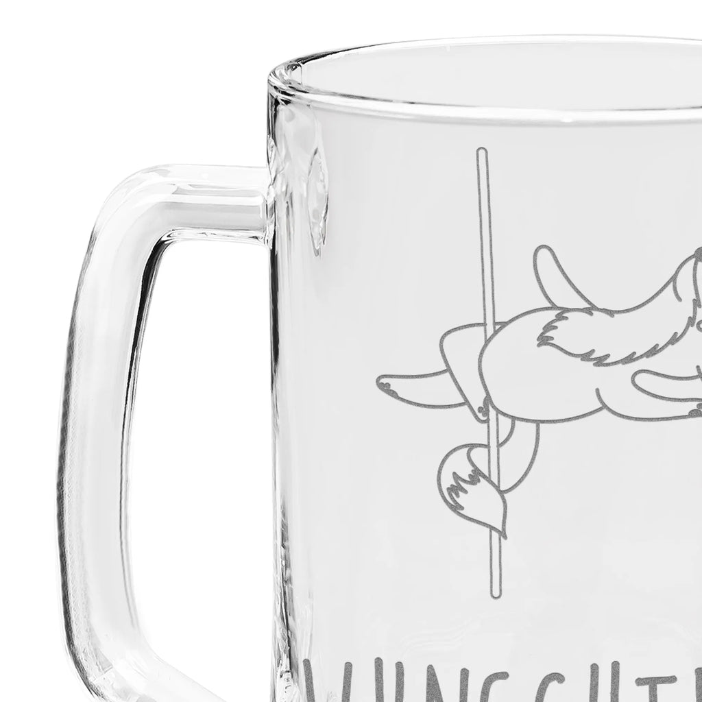 Personalized Engraved Beer Mug Fox Pole Dance Gift, sport, hobby, giving, thank you, award, profit, athlete, dancing, Pole dancing