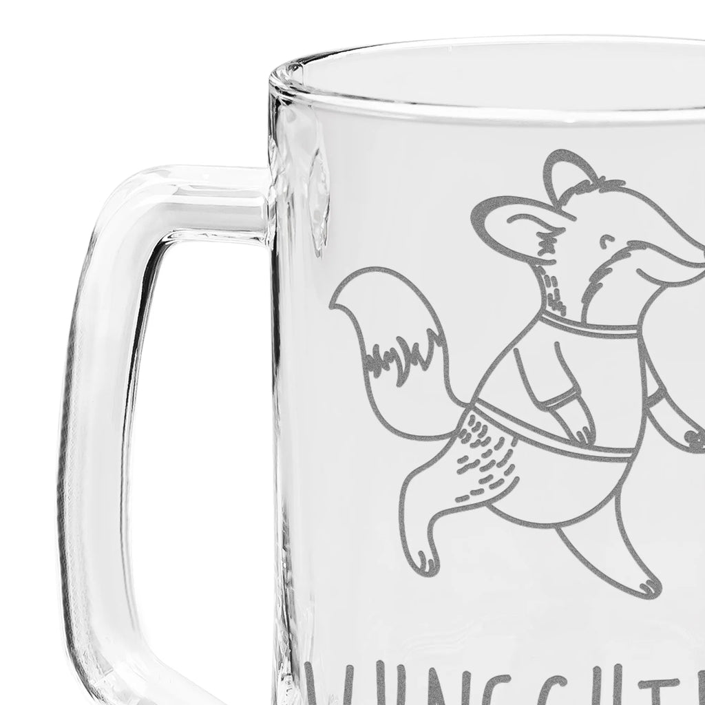 Personalizowany kufel do piwa z grawerem lis grać w piłkę nożną Prezent, Sport, Dyscyplina sportowa, Hobby, Darować, Dziękuję, Dzięki, Wyróżnienie, Wygrana, Sportowiec