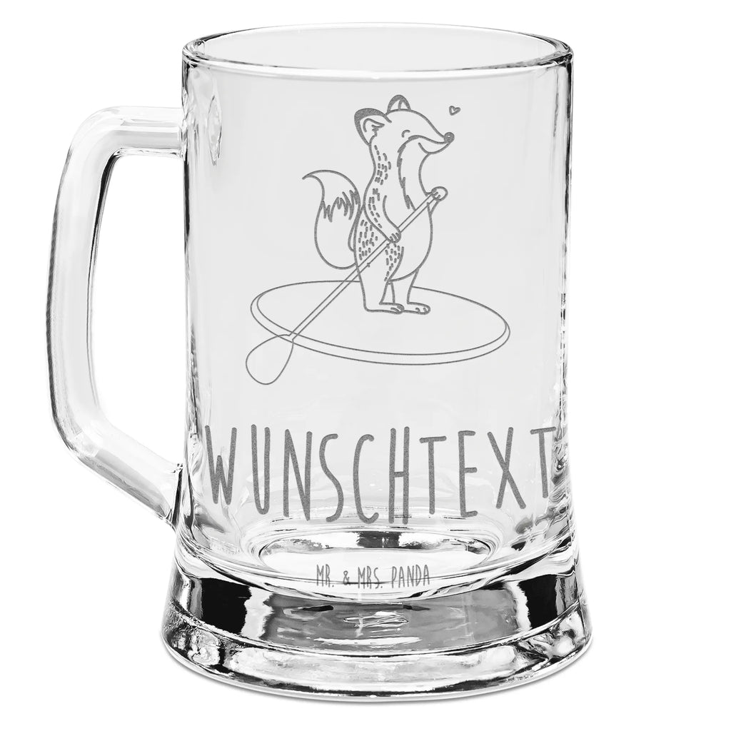 Personalizowany kufel do piwa z grawerem lis Wiosłowanie na stojąco Prezent, Sport, Dyscyplina sportowa, Hobby, Darować, Dziękuję, Dzięki, Wyróżnienie, Wygrana, Sportowiec