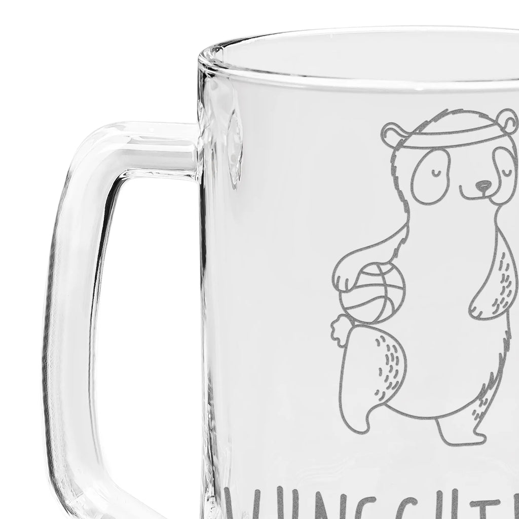 Personalizowany kufel do piwa z grawerem Panda koszykówka Prezent, Sport, Dyscyplina sportowa, Hobby, Darować, Dziękuję, Dzięki, Wyróżnienie, Wygrana, Sportowiec