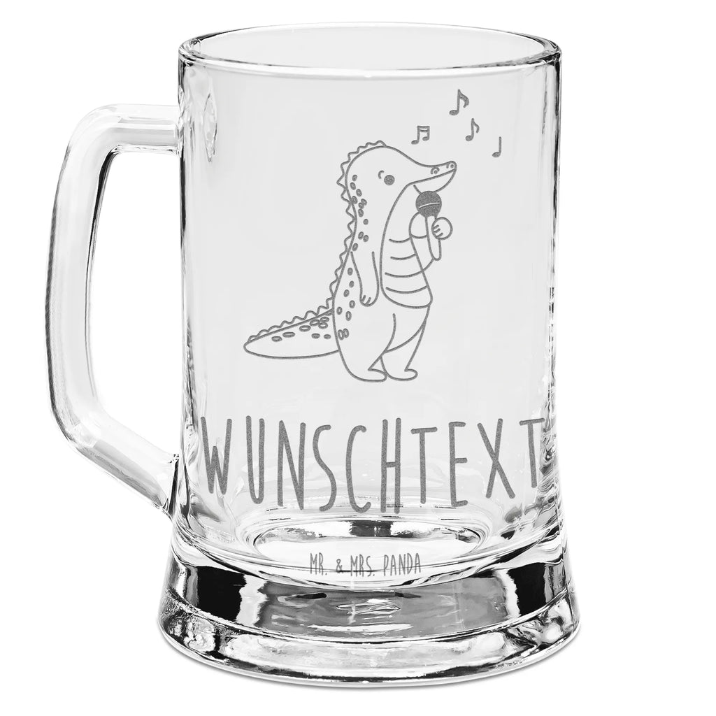 Personalized Engraved Beer Mug crocodile To sing Gift, sport, hobby, giving, thank you, award, profit, athlete, Singing, live performance, hobby singers, vocals, band