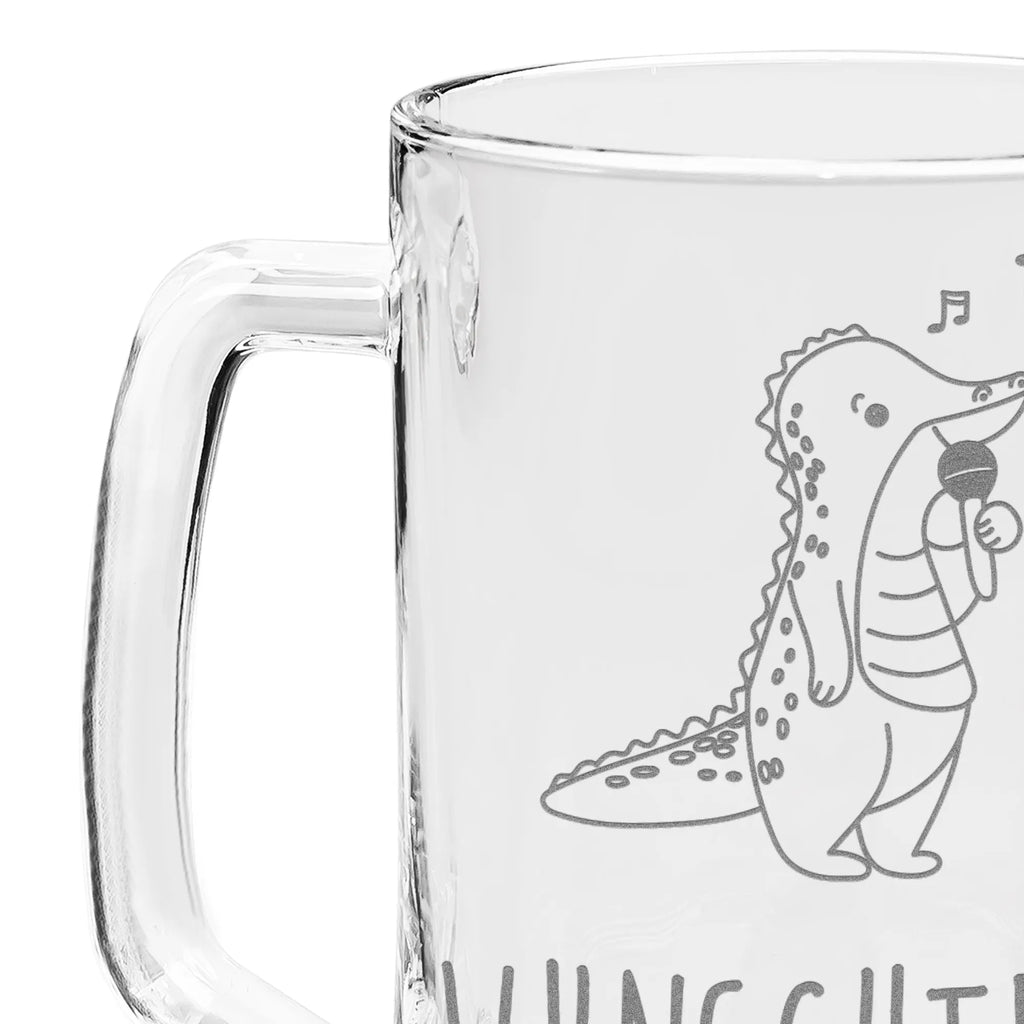 Personalized Engraved Beer Mug crocodile To sing Gift, sport, hobby, giving, thank you, award, profit, athlete, Singing, live performance, hobby singers, vocals, band