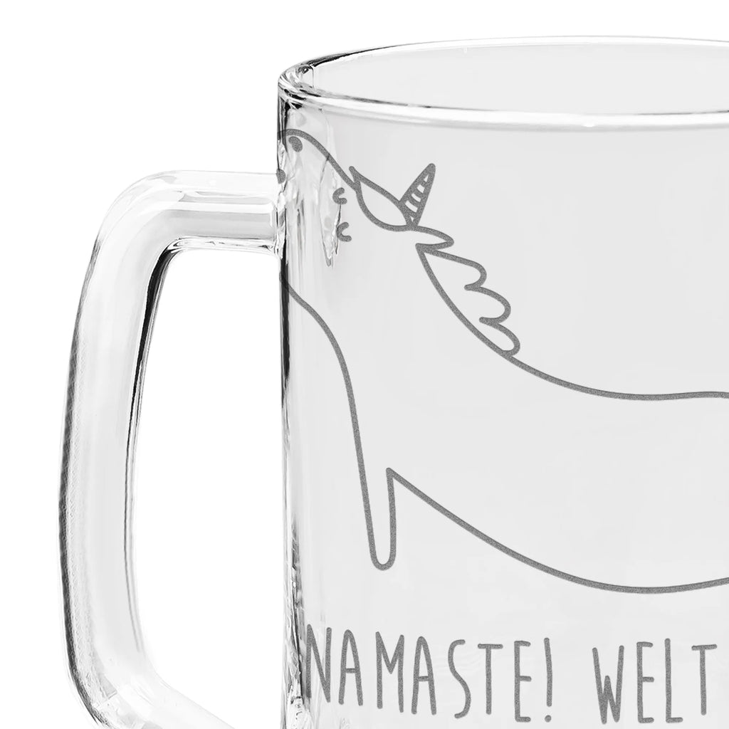 Engraved Beer Mug unicorn yoga unicorn, unicorns, present, sweet, relaxation, Namaste, funny, gift, mindfulness, Unicorn, yoga, sports