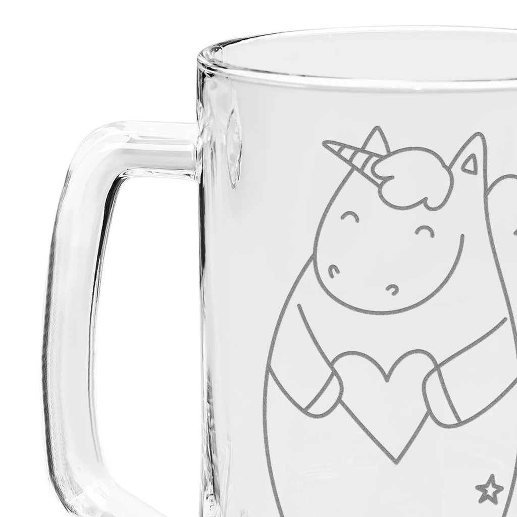 Grawerowany Kufel Piwa Jednorożec serce Jednorożec, jednorożce, dekoracje jednorożca, jednorożec