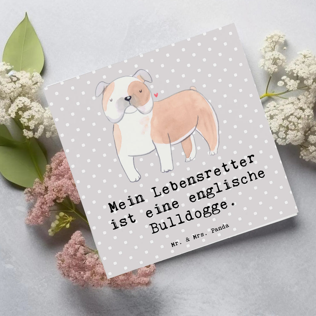 Deluxe Karte Englische Bulldogge Lebensretter Geburtstagskarte, Glückwunschkarte, Karte, Hochzeitskarte, Hochwertige Klappkarte, Grußkarte, Einladungskarte, Hochwertige Grußkarte, Klappkarte, Hund, Hunderasse, Rassehund, Hundebesitzer, Geschenk, Tierfreund, Schenken, Welpe, English Bulldog, Englische Bulldogge
