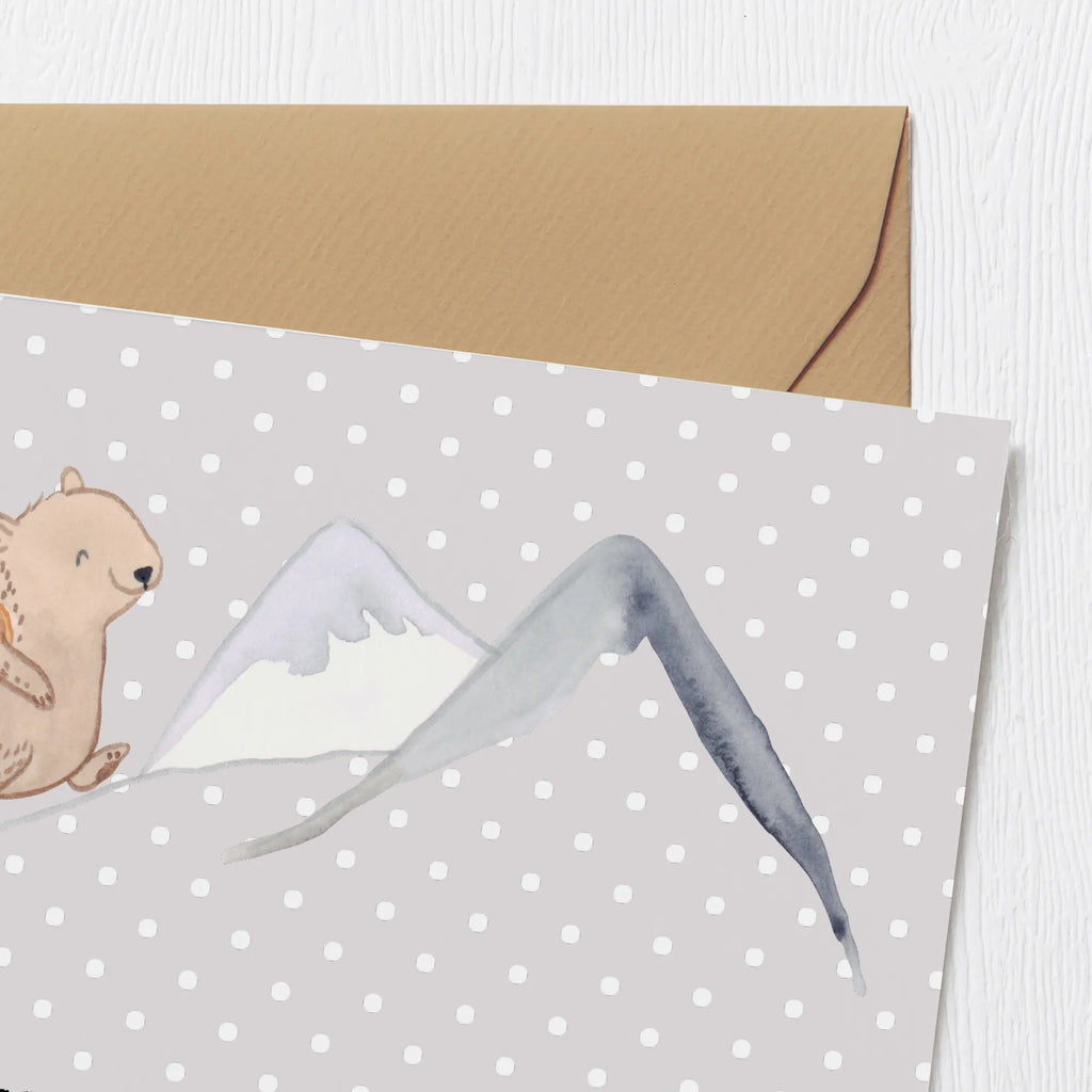 Deluxe Card bear Rockclimbing Klappkarte, Geburtstagskarte, Karte, Glückwunschkarte, Hochwertige Grußkarte, Hochzeitskarte, Hochwertige Klappkarte, Grußkarte, Einladungskarte, Geschenk, Sport, Sportart, Hobby, Schenken, Danke, Dankeschön, Auszeichnung, Gewinn, Sportler, Alpinismus, Alpinwandern, wandern, Trekking, Bergsteigen, Bergsport