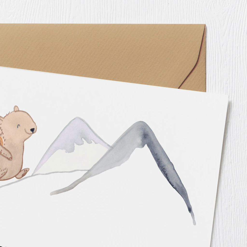 Deluxe Card bear Rockclimbing Klappkarte, Geburtstagskarte, Karte, Glückwunschkarte, Hochwertige Grußkarte, Hochzeitskarte, Hochwertige Klappkarte, Grußkarte, Einladungskarte, Geschenk, Sport, Sportart, Hobby, Schenken, Danke, Dankeschön, Auszeichnung, Gewinn, Sportler, Alpinismus, Alpinwandern, wandern, Trekking, Bergsteigen, Bergsport