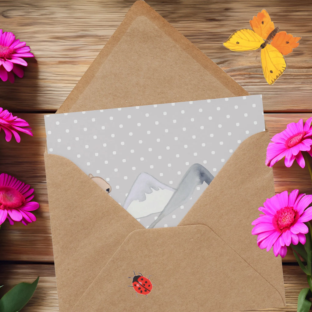 Deluxe Card bear Rockclimbing Klappkarte, Geburtstagskarte, Karte, Glückwunschkarte, Hochwertige Grußkarte, Hochzeitskarte, Hochwertige Klappkarte, Grußkarte, Einladungskarte, Geschenk, Sport, Sportart, Hobby, Schenken, Danke, Dankeschön, Auszeichnung, Gewinn, Sportler, Alpinismus, Alpinwandern, wandern, Trekking, Bergsteigen, Bergsport