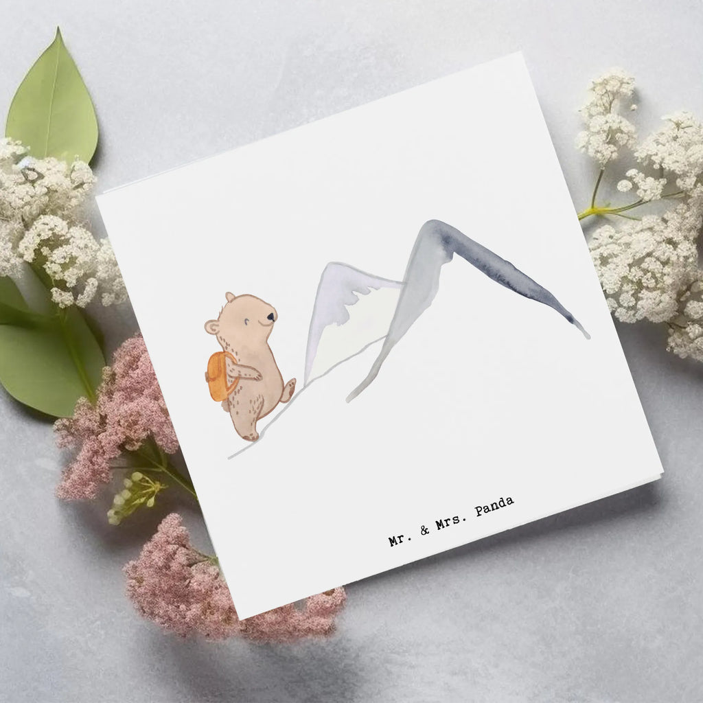 Deluxe Card bear Rockclimbing Klappkarte, Geburtstagskarte, Karte, Glückwunschkarte, Hochwertige Grußkarte, Hochzeitskarte, Hochwertige Klappkarte, Grußkarte, Einladungskarte, Geschenk, Sport, Sportart, Hobby, Schenken, Danke, Dankeschön, Auszeichnung, Gewinn, Sportler, Alpinismus, Alpinwandern, wandern, Trekking, Bergsteigen, Bergsport