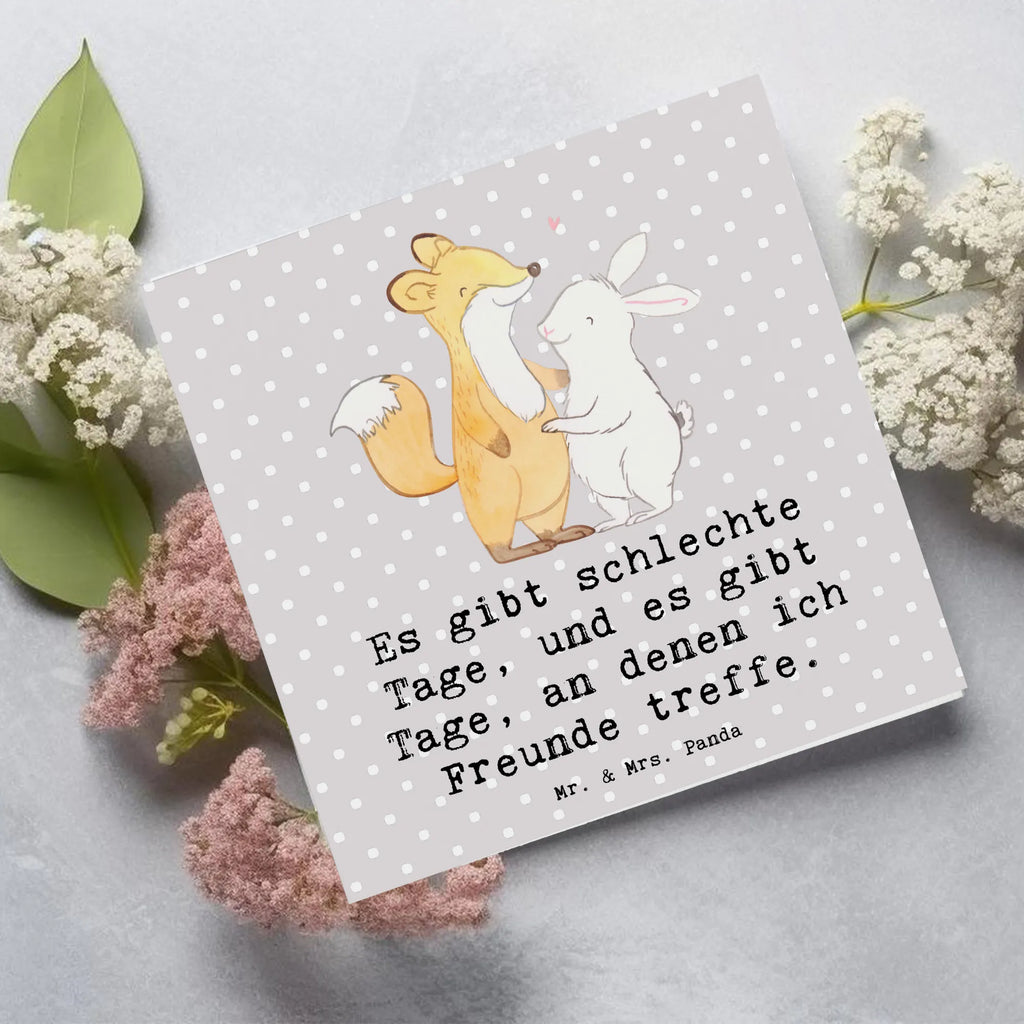 Deluxe Karte Fuchs Hase Freunde treffen Einladungskarte, Karte, Hochwertige Klappkarte, Hochzeitskarte, Glückwunschkarte, Geburtstagskarte, Hochwertige Grußkarte, Klappkarte, Grußkarte, Geschenk, Sport, Sportart, Hobby, Schenken, Danke, Dankeschön, Auszeichnung, Gewinn, Sportler, Freunde treffen