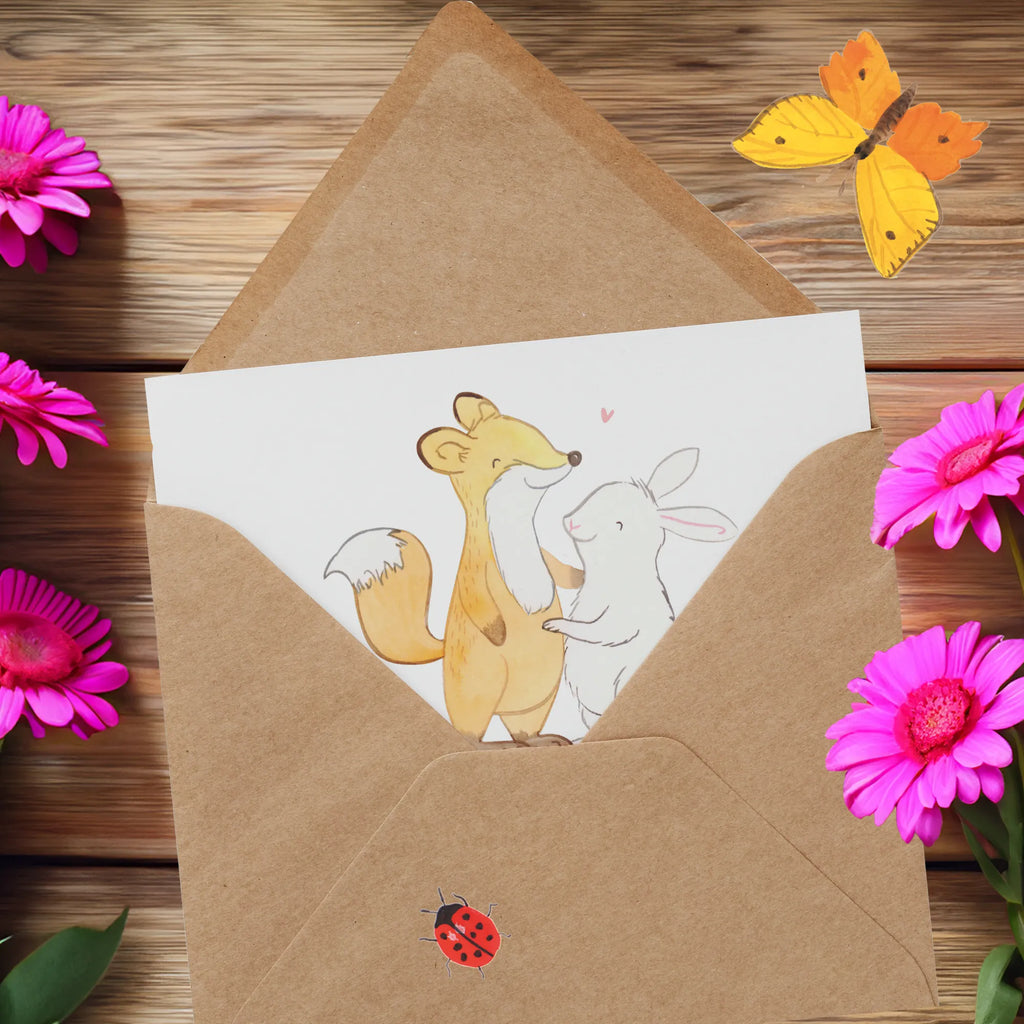 Deluxe Karte Fuchs Hase Freunde treffen Einladungskarte, Karte, Hochwertige Klappkarte, Hochzeitskarte, Glückwunschkarte, Geburtstagskarte, Hochwertige Grußkarte, Klappkarte, Grußkarte, Geschenk, Sport, Sportart, Hobby, Schenken, Danke, Dankeschön, Auszeichnung, Gewinn, Sportler, Freunde treffen