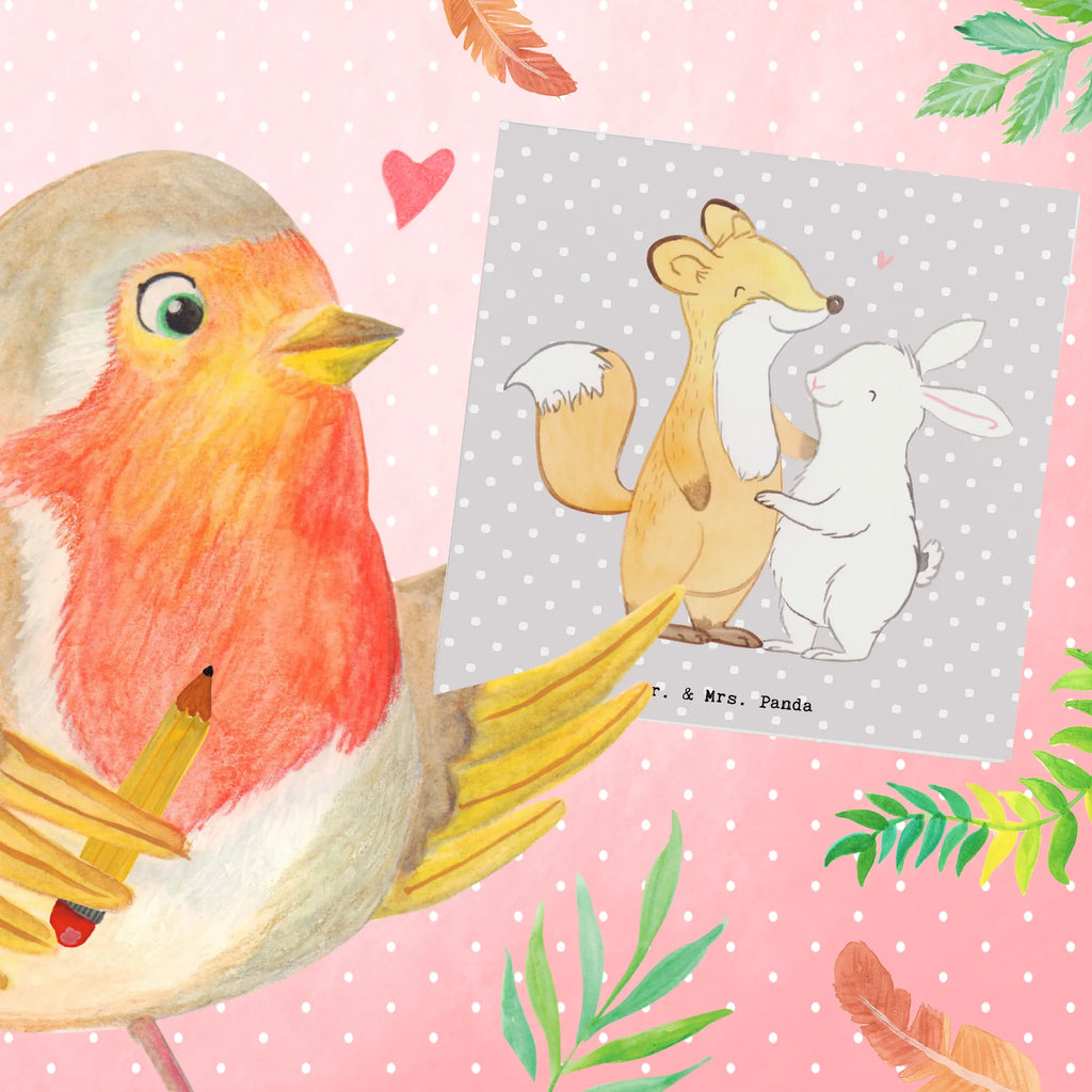 Deluxe Karte Fuchs Hase Freunde treffen Einladungskarte, Karte, Hochwertige Klappkarte, Hochzeitskarte, Glückwunschkarte, Geburtstagskarte, Hochwertige Grußkarte, Klappkarte, Grußkarte, Geschenk, Sport, Sportart, Hobby, Schenken, Danke, Dankeschön, Auszeichnung, Gewinn, Sportler, Freunde treffen