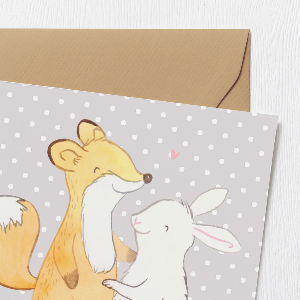 Deluxe Karte Fuchs Hase Freunde treffen Einladungskarte, Karte, Hochwertige Klappkarte, Hochzeitskarte, Glückwunschkarte, Geburtstagskarte, Hochwertige Grußkarte, Klappkarte, Grußkarte, Geschenk, Sport, Sportart, Hobby, Schenken, Danke, Dankeschön, Auszeichnung, Gewinn, Sportler, Freunde treffen