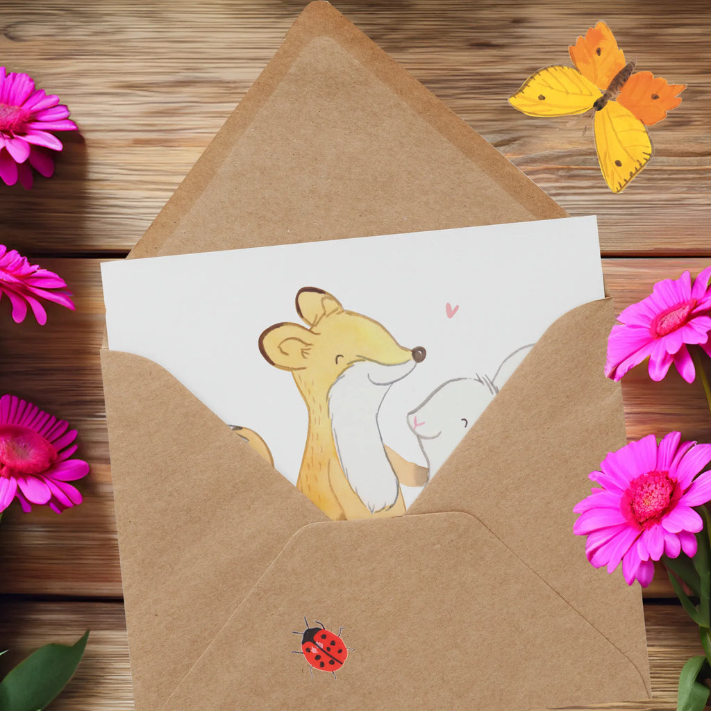 Deluxe Karte Fuchs Hase Freunde treffen Einladungskarte, Karte, Hochwertige Klappkarte, Hochzeitskarte, Glückwunschkarte, Geburtstagskarte, Hochwertige Grußkarte, Klappkarte, Grußkarte, Geschenk, Sport, Sportart, Hobby, Schenken, Danke, Dankeschön, Auszeichnung, Gewinn, Sportler, Freunde treffen