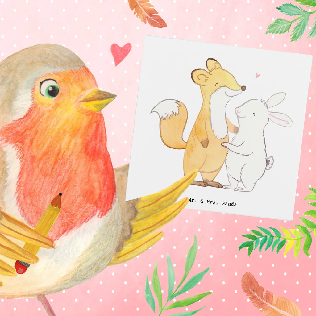 Deluxe Karte Fuchs Hase Freunde treffen Einladungskarte, Karte, Hochwertige Klappkarte, Hochzeitskarte, Glückwunschkarte, Geburtstagskarte, Hochwertige Grußkarte, Klappkarte, Grußkarte, Geschenk, Sport, Sportart, Hobby, Schenken, Danke, Dankeschön, Auszeichnung, Gewinn, Sportler, Freunde treffen