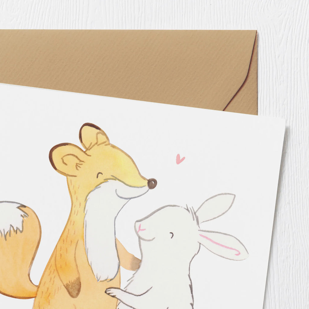 Deluxe Karte Fuchs Hase Freunde treffen Einladungskarte, Karte, Hochwertige Klappkarte, Hochzeitskarte, Glückwunschkarte, Geburtstagskarte, Hochwertige Grußkarte, Klappkarte, Grußkarte, Geschenk, Sport, Sportart, Hobby, Schenken, Danke, Dankeschön, Auszeichnung, Gewinn, Sportler, Freunde treffen