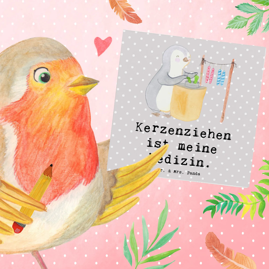 Deluxe Card penguin candle making Hochwertige Grußkarte, Karte, Hochzeitskarte, Hochwertige Klappkarte, Glückwunschkarte, Klappkarte, Geburtstagskarte, Einladungskarte, Grußkarte, Geschenk, Sport, Sportart, Hobby, Schenken, Danke, Dankeschön, Auszeichnung, Gewinn, Sportler, Kerzen ziehen. DIY, Deko basteln, Kerzenziehen