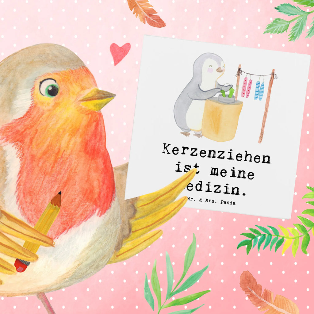 Deluxe Card penguin candle making Hochwertige Grußkarte, Karte, Hochzeitskarte, Hochwertige Klappkarte, Glückwunschkarte, Klappkarte, Geburtstagskarte, Einladungskarte, Grußkarte, Geschenk, Sport, Sportart, Hobby, Schenken, Danke, Dankeschön, Auszeichnung, Gewinn, Sportler, Kerzen ziehen. DIY, Deko basteln, Kerzenziehen