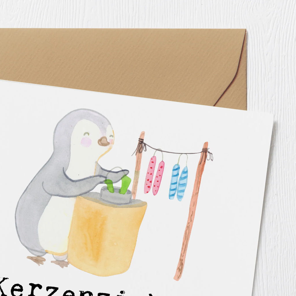 Deluxe Card penguin candle making Hochwertige Grußkarte, Karte, Hochzeitskarte, Hochwertige Klappkarte, Glückwunschkarte, Klappkarte, Geburtstagskarte, Einladungskarte, Grußkarte, Geschenk, Sport, Sportart, Hobby, Schenken, Danke, Dankeschön, Auszeichnung, Gewinn, Sportler, Kerzen ziehen. DIY, Deko basteln, Kerzenziehen
