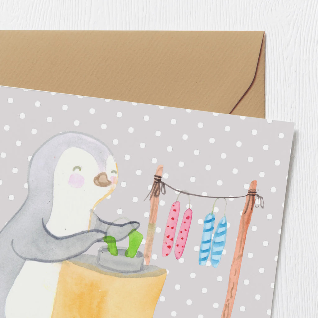 Deluxe Card penguin candle making Hochwertige Grußkarte, Karte, Hochzeitskarte, Hochwertige Klappkarte, Glückwunschkarte, Klappkarte, Geburtstagskarte, Einladungskarte, Grußkarte, Geschenk, Sport, Sportart, Hobby, Schenken, Danke, Dankeschön, Auszeichnung, Gewinn, Sportler, Kerzen ziehen. DIY, Deko basteln, Kerzenziehen