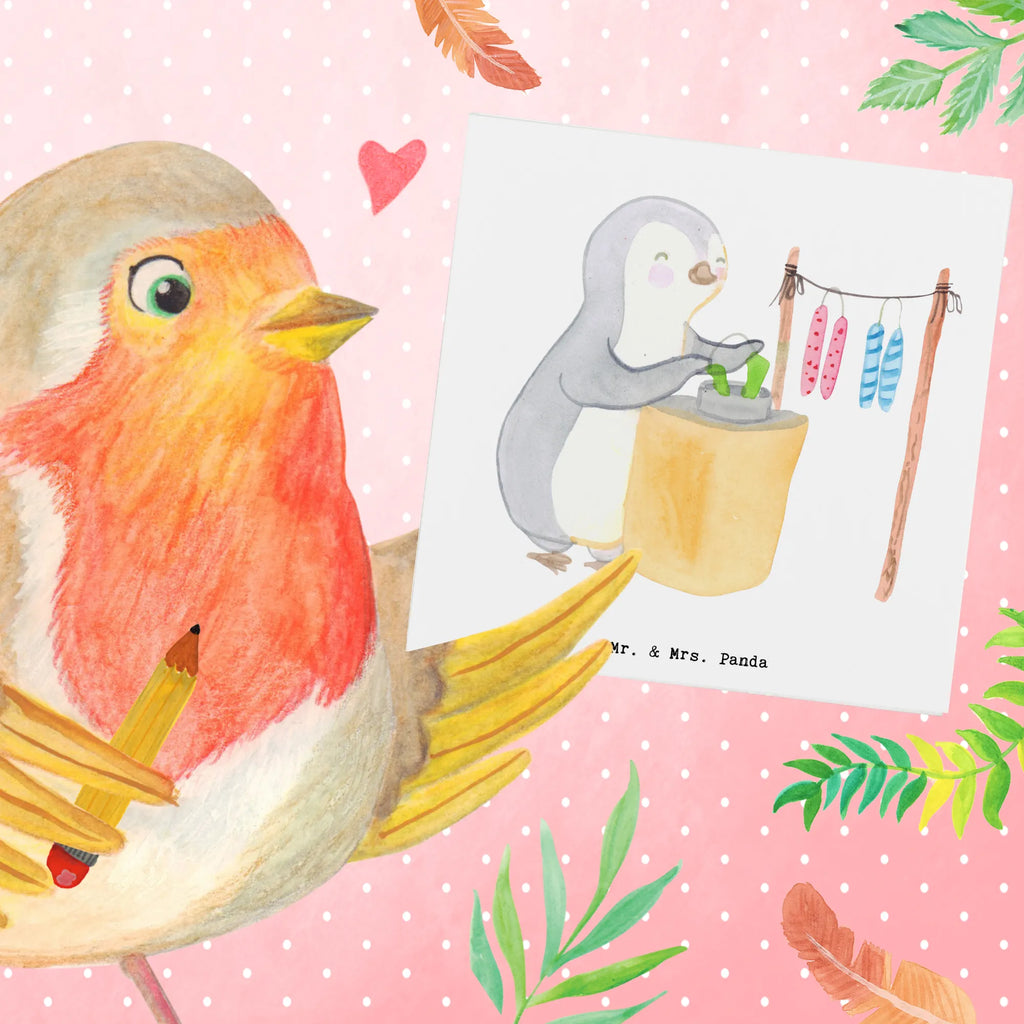 Deluxe Card penguin candle making Hochwertige Grußkarte, Karte, Hochzeitskarte, Hochwertige Klappkarte, Glückwunschkarte, Klappkarte, Geburtstagskarte, Einladungskarte, Grußkarte, Geschenk, Sport, Sportart, Hobby, Schenken, Danke, Dankeschön, Auszeichnung, Gewinn, Sportler, Kerzen ziehen. DIY, Deko basteln, Kerzenziehen