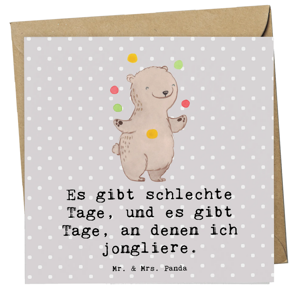 Deluxe Card bear Juggle Hochzeitskarte, Karte, Hochwertige Klappkarte, Klappkarte, Grußkarte, Einladungskarte, Geburtstagskarte, Glückwunschkarte, Hochwertige Grußkarte, Geschenk, Sport, Sportart, Hobby, Schenken, Danke, Dankeschön, Auszeichnung, Gewinn, Sportler, Jonglieren, Zirkus, Jongleur, Artistik