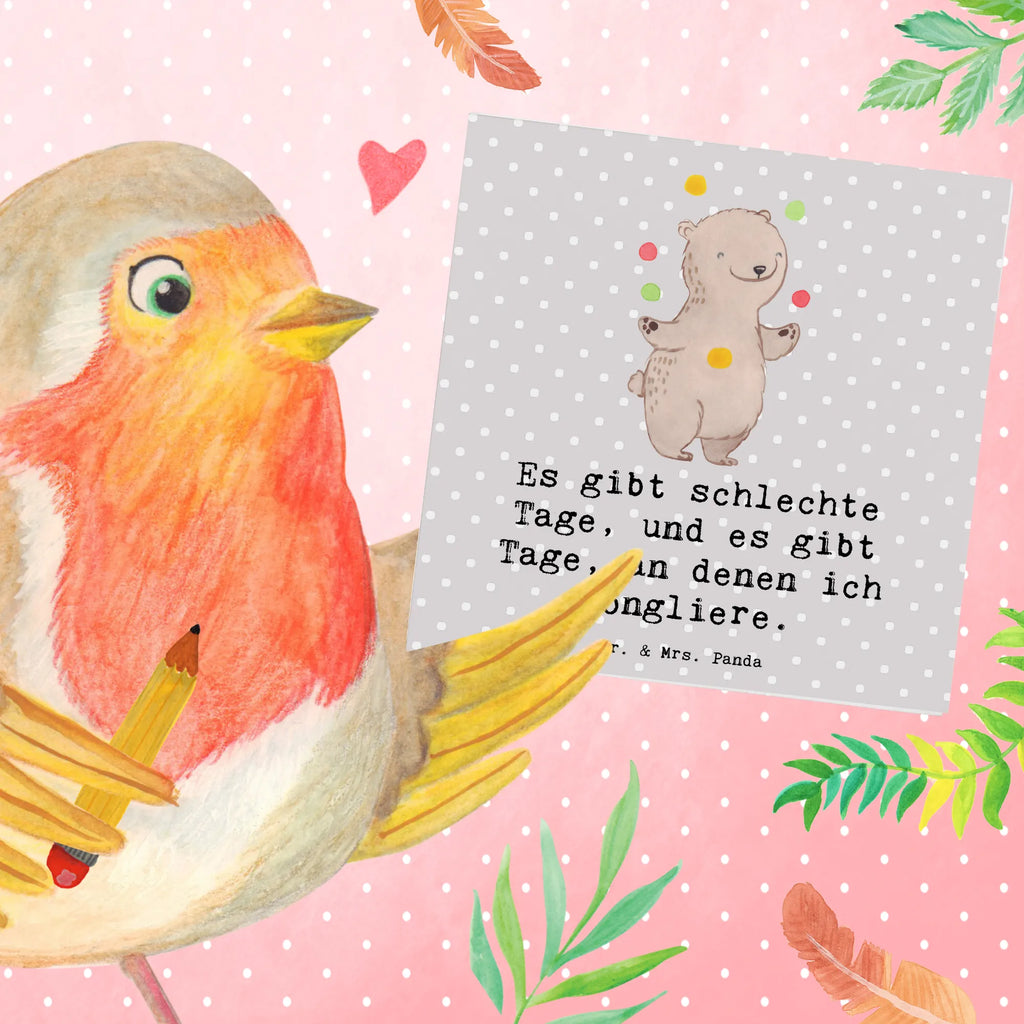 Deluxe Card bear Juggle Hochzeitskarte, Karte, Hochwertige Klappkarte, Klappkarte, Grußkarte, Einladungskarte, Geburtstagskarte, Glückwunschkarte, Hochwertige Grußkarte, Geschenk, Sport, Sportart, Hobby, Schenken, Danke, Dankeschön, Auszeichnung, Gewinn, Sportler, Jonglieren, Zirkus, Jongleur, Artistik