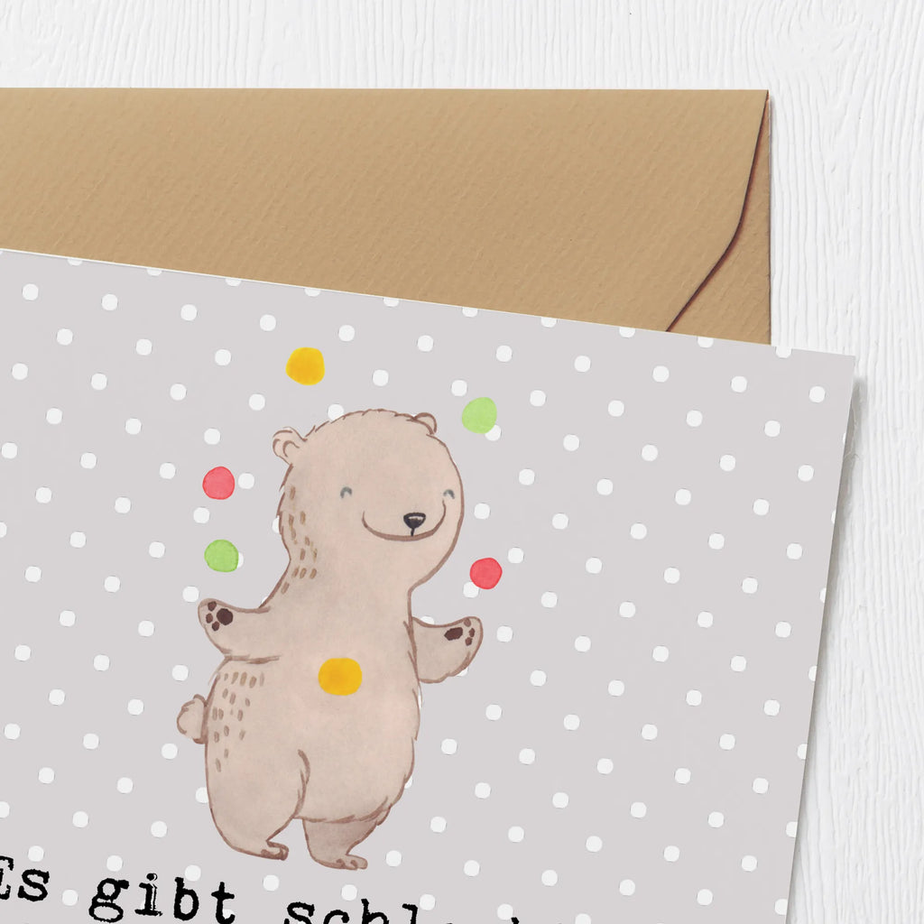 Deluxe Card bear Juggle Hochzeitskarte, Karte, Hochwertige Klappkarte, Klappkarte, Grußkarte, Einladungskarte, Geburtstagskarte, Glückwunschkarte, Hochwertige Grußkarte, Geschenk, Sport, Sportart, Hobby, Schenken, Danke, Dankeschön, Auszeichnung, Gewinn, Sportler, Jonglieren, Zirkus, Jongleur, Artistik