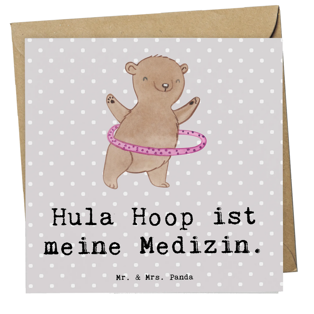 Deluxe Karte Bär Hula Hoop faltkarte, doppelkarte, Glückwunschkarte, Klappkarte, Grußkarte, Sportart, Hobby, Danke, Dankeschön, Geschenk, Auszeichnung, Gewinn, Sportler, Schenken, Sport, Training, Hula Hoop, Fitness
