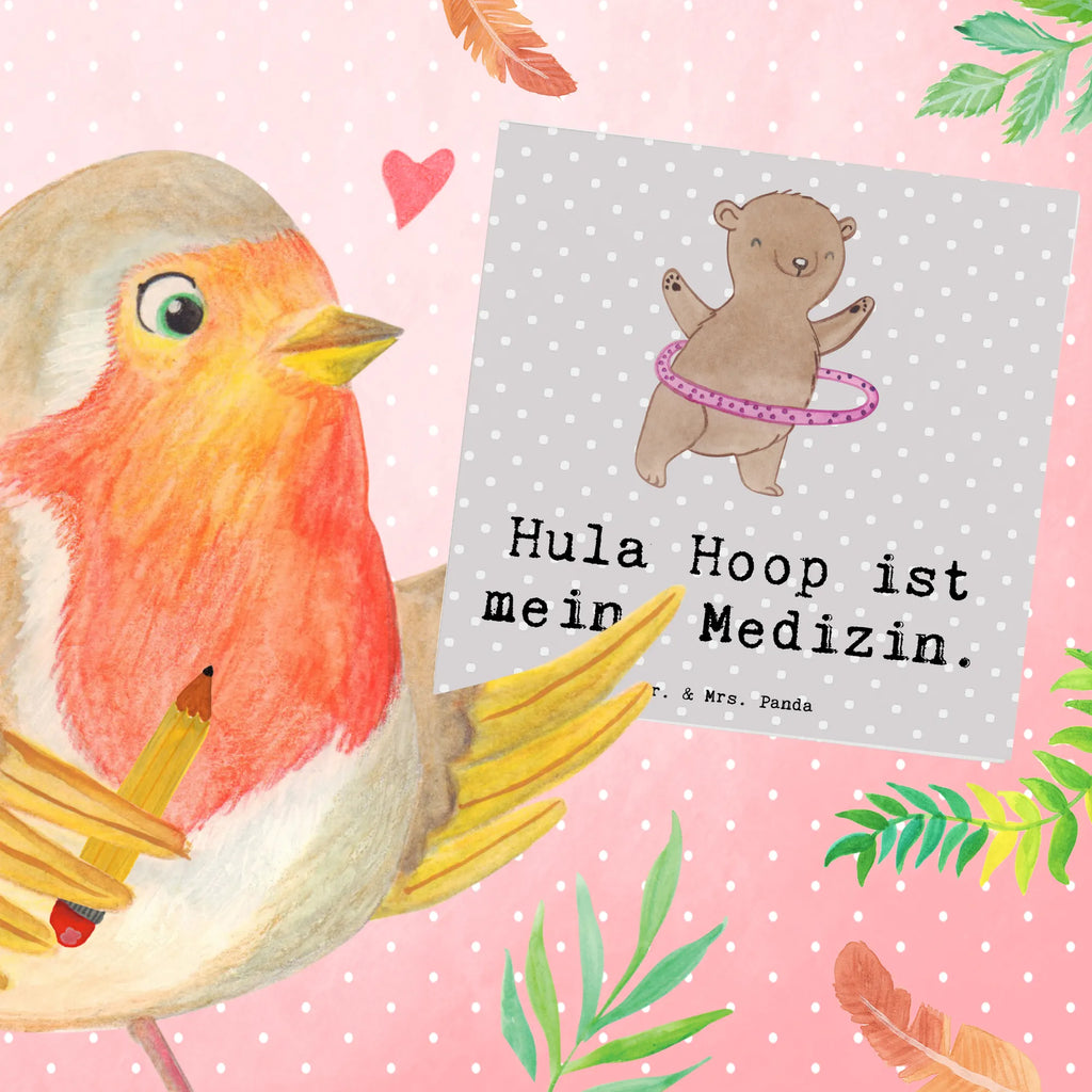 Deluxe Karte Bär Hula Hoop faltkarte, doppelkarte, Glückwunschkarte, Klappkarte, Grußkarte, Sportart, Hobby, Danke, Dankeschön, Geschenk, Auszeichnung, Gewinn, Sportler, Schenken, Sport, Training, Hula Hoop, Fitness