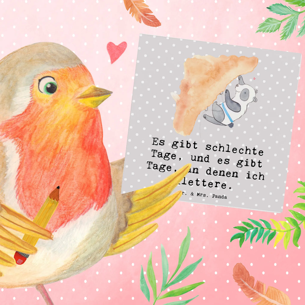 Deluxe Karte Panda Klettern Hochwertige Grußkarte, Karte, Hochwertige Klappkarte, Klappkarte, Einladungskarte, Glückwunschkarte, Hochzeitskarte, Geburtstagskarte, Grußkarte, Geschenk, Sport, Sportart, Hobby, Schenken, Danke, Dankeschön, Auszeichnung, Gewinn, Sportler, Kletterhalle, Bouldern, Klettersport, Klettern