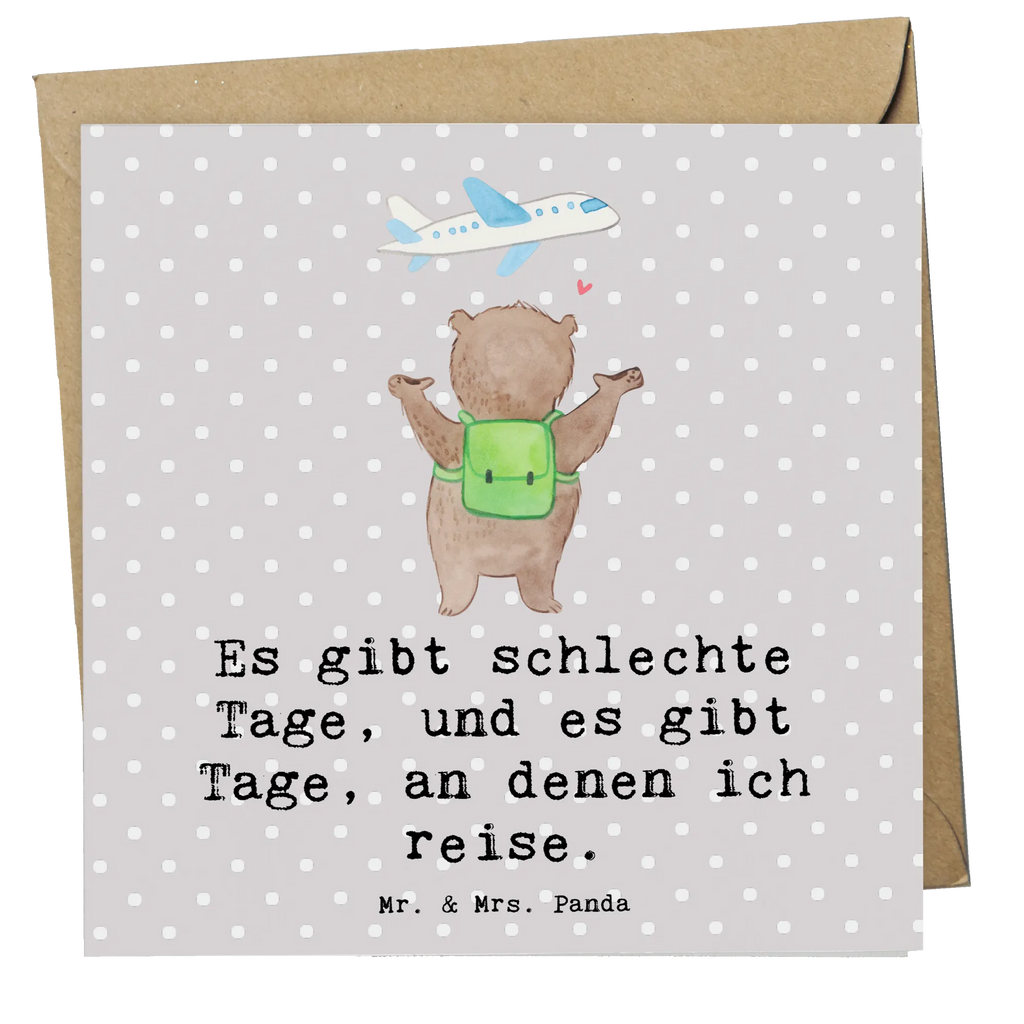 Deluxe Card bear Travel Klappkarte, Hochwertige Klappkarte, Hochwertige Grußkarte, Glückwunschkarte, Geburtstagskarte, Grußkarte, Karte, Einladungskarte, Hochzeitskarte, Geschenk, Sport, Sportart, Hobby, Schenken, Danke, Dankeschön, Auszeichnung, Gewinn, Sportler, Urlaub, Reisebüro, Reiseveranstalter, Auslandsjahr, Schüleraustausch, Weltreise, Reisegruppe, Urlaube, Reisen, Austauschjahr