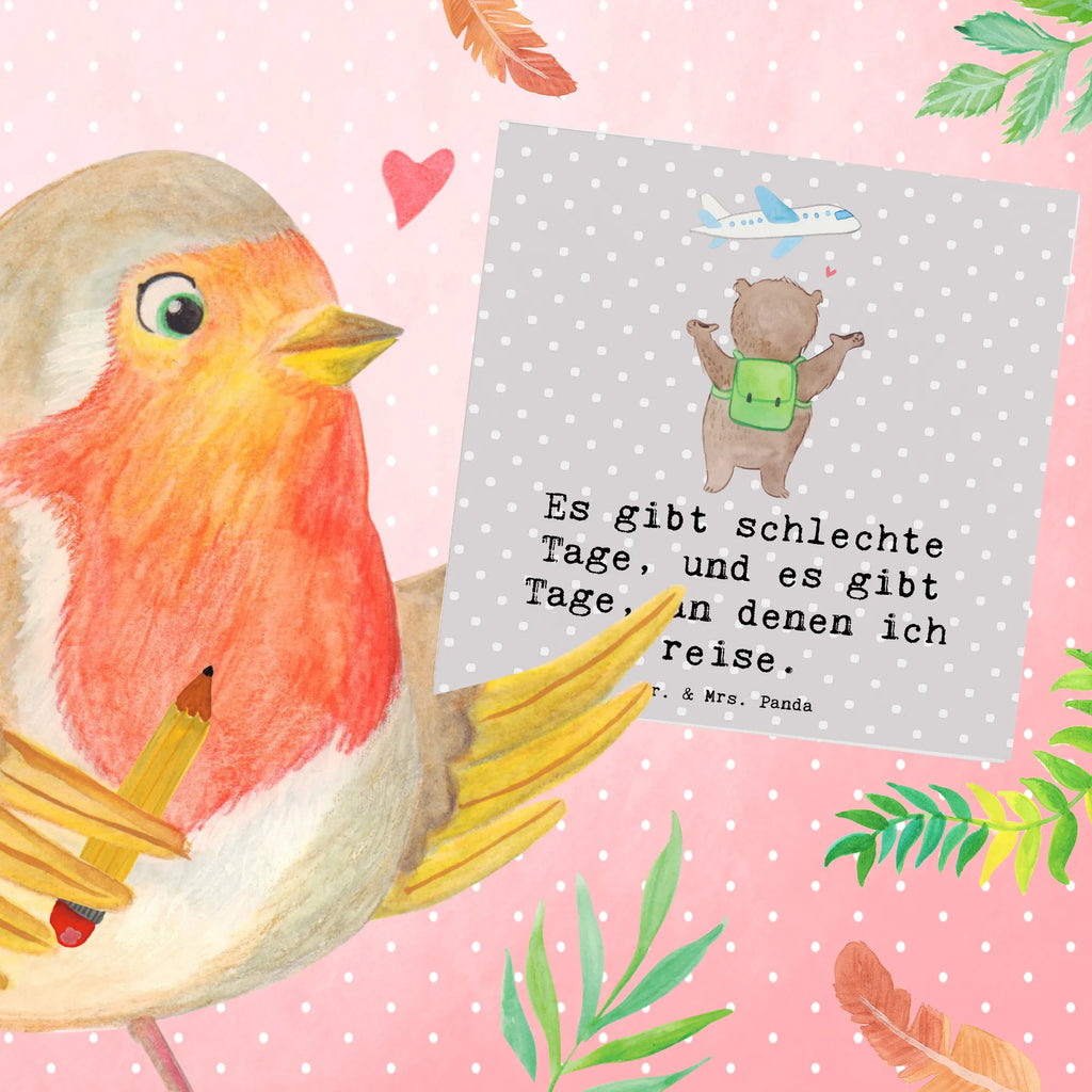 Deluxe Card bear Travel Klappkarte, Hochwertige Klappkarte, Hochwertige Grußkarte, Glückwunschkarte, Geburtstagskarte, Grußkarte, Karte, Einladungskarte, Hochzeitskarte, Geschenk, Sport, Sportart, Hobby, Schenken, Danke, Dankeschön, Auszeichnung, Gewinn, Sportler, Urlaub, Reisebüro, Reiseveranstalter, Auslandsjahr, Schüleraustausch, Weltreise, Reisegruppe, Urlaube, Reisen, Austauschjahr