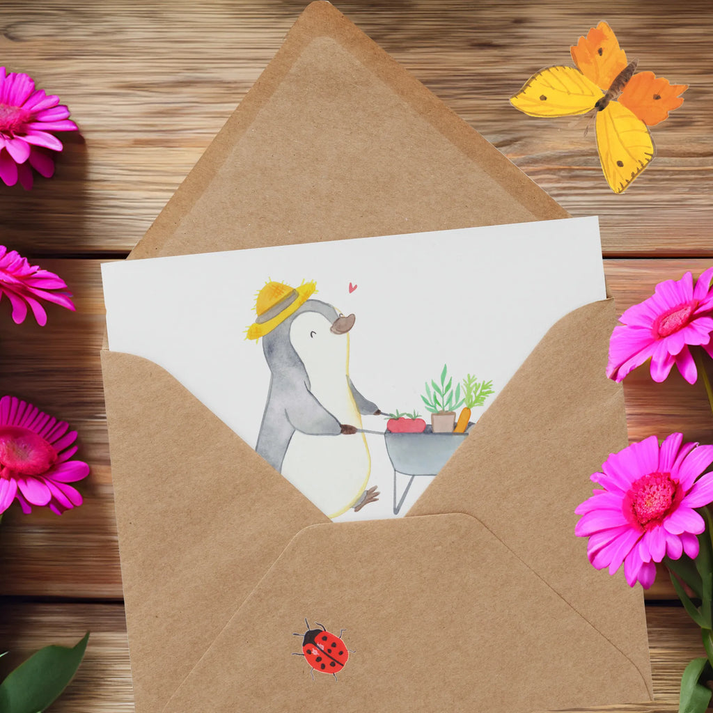Deluxe Card penguin gardening Hochwertige Grußkarte, Karte, Hochwertige Klappkarte, Glückwunschkarte, Klappkarte, Grußkarte, Hochzeitskarte, Geburtstagskarte, Einladungskarte, Geschenk, Sport, Sportart, Hobby, Schenken, Danke, Dankeschön, Auszeichnung, Gewinn, Sportler, Gartenarbeit, Gartenpflege, Gärtnern, Urban gardening