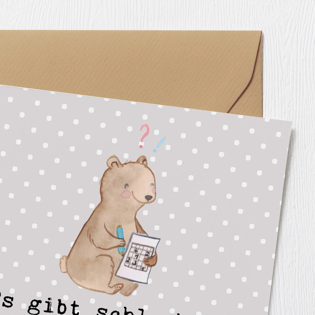 Deluxe Karte Bär Rätsel lösen Karte, Einladungskarte, Glückwunschkarte, Klappkarte, Hochwertige Klappkarte, Hochwertige Grußkarte, Geburtstagskarte, Grußkarte, Hochzeitskarte, Geschenk, Sport, Sportart, Hobby, Schenken, Danke, Dankeschön, Auszeichnung, Gewinn, Sportler, Gedächtnissport, Kreuzworträtsel lösen, Gedächtnistraining, Rätsel lösen, Knobeln