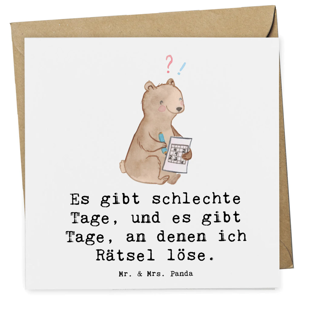 Deluxe Karte Bär Rätsel lösen Karte, Einladungskarte, Glückwunschkarte, Klappkarte, Hochwertige Klappkarte, Hochwertige Grußkarte, Geburtstagskarte, Grußkarte, Hochzeitskarte, Geschenk, Sport, Sportart, Hobby, Schenken, Danke, Dankeschön, Auszeichnung, Gewinn, Sportler, Gedächtnissport, Kreuzworträtsel lösen, Gedächtnistraining, Rätsel lösen, Knobeln